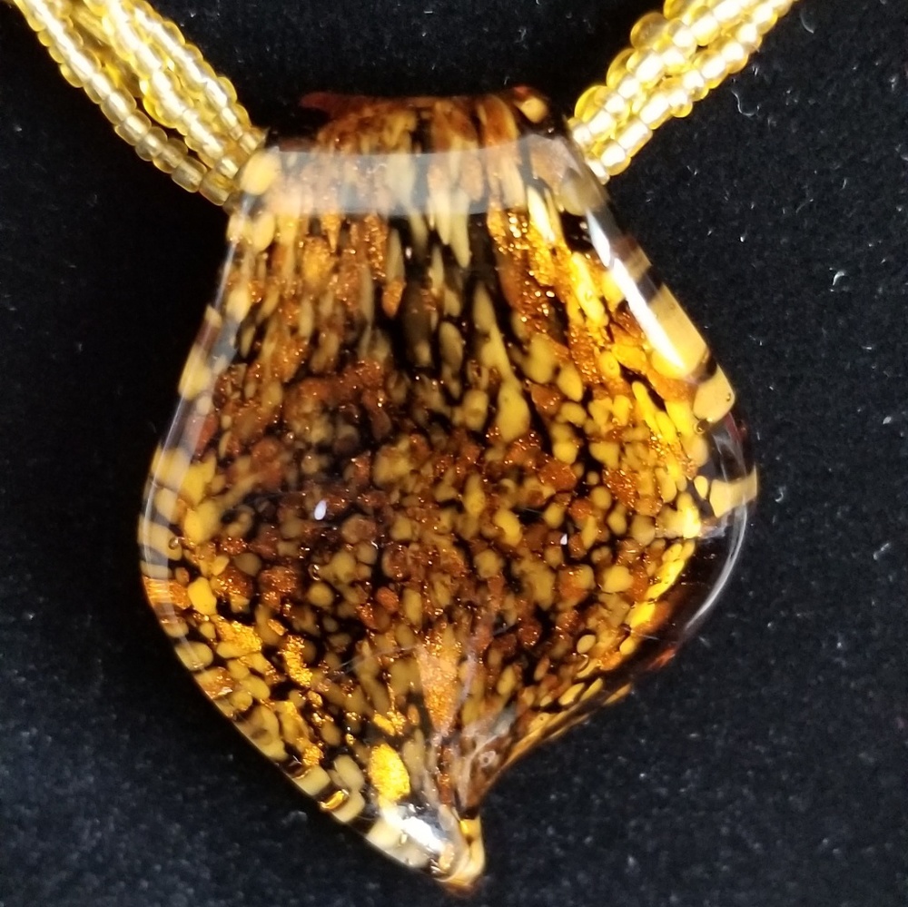 4 pc Bronze Glass Jewelry Set - Picture 2 of 8